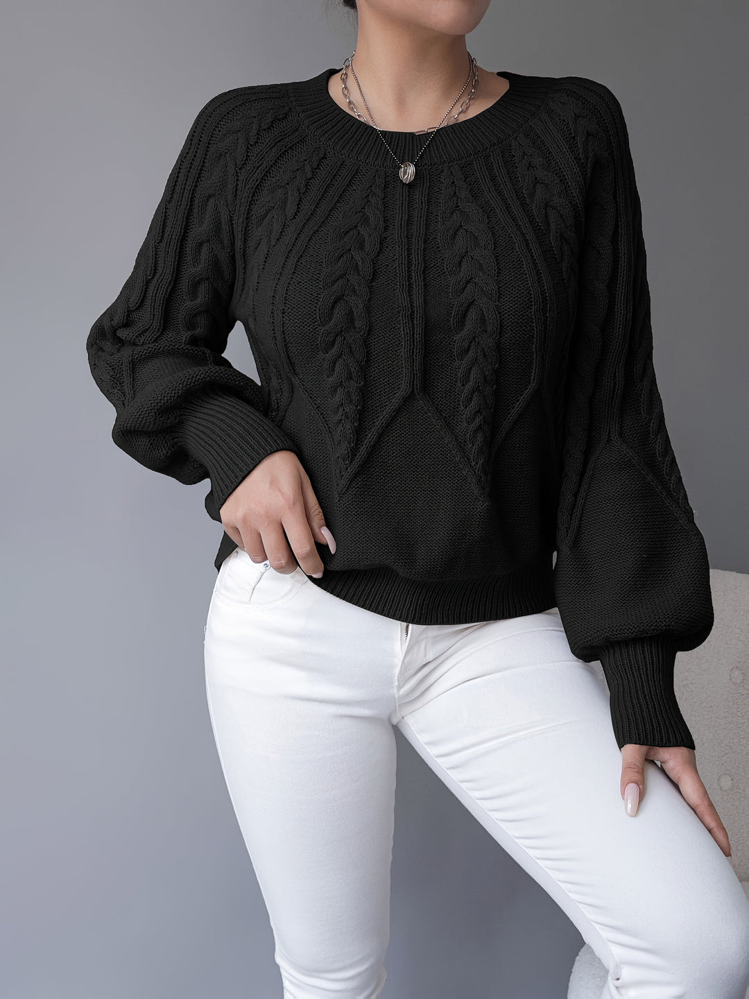 Clementina | Sweater tejido con textura de trenzas