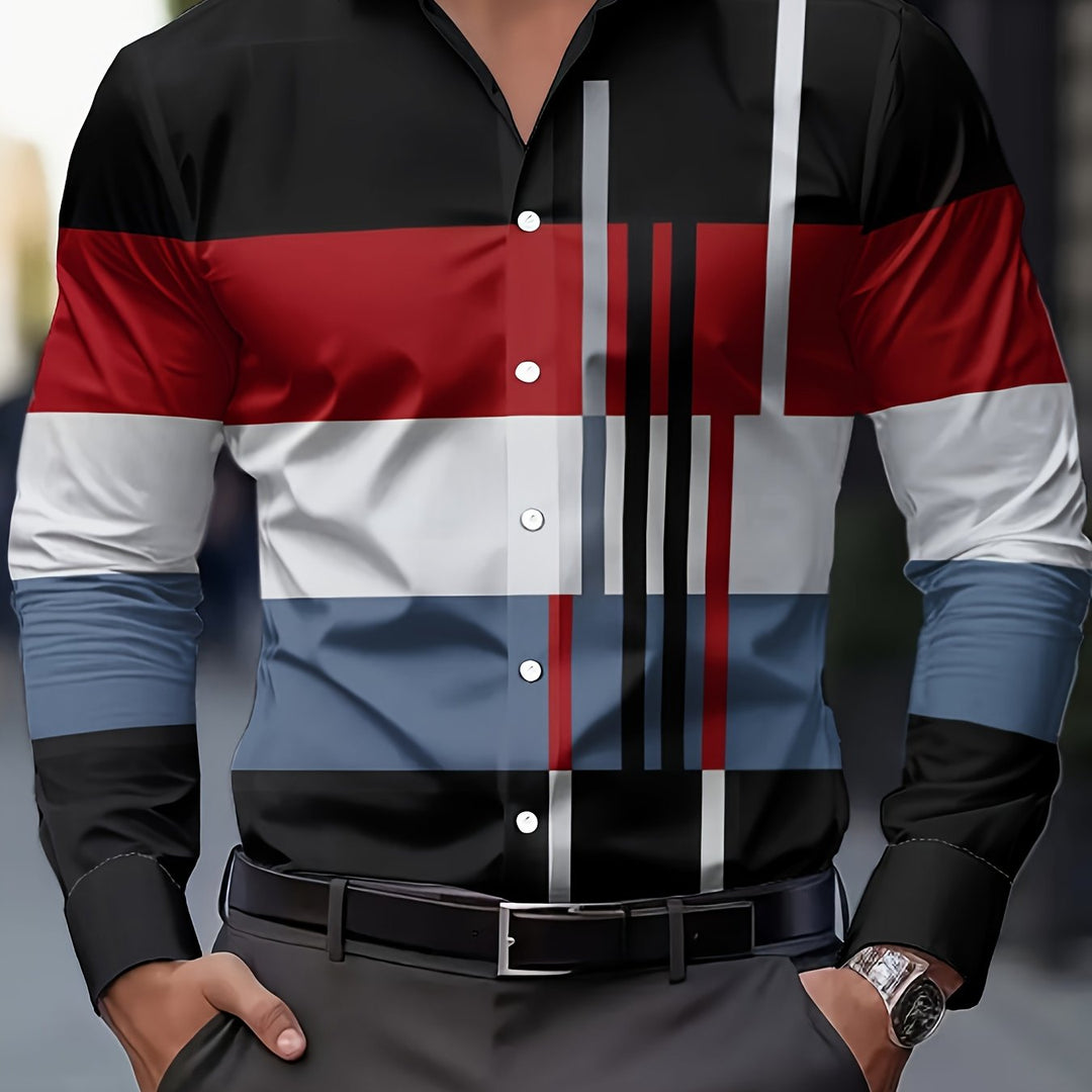 Levi | Camisa manga larga con bloques de color