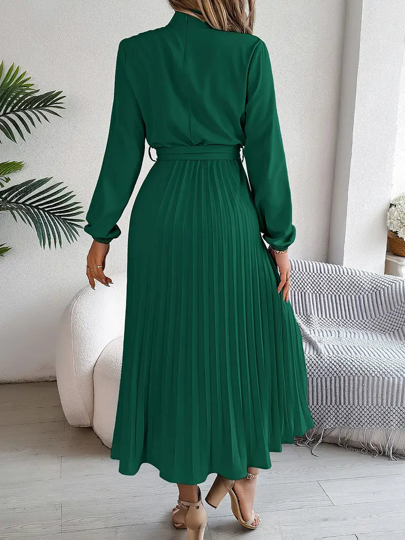 María Constanza | Vestido midi plisado con cinturón