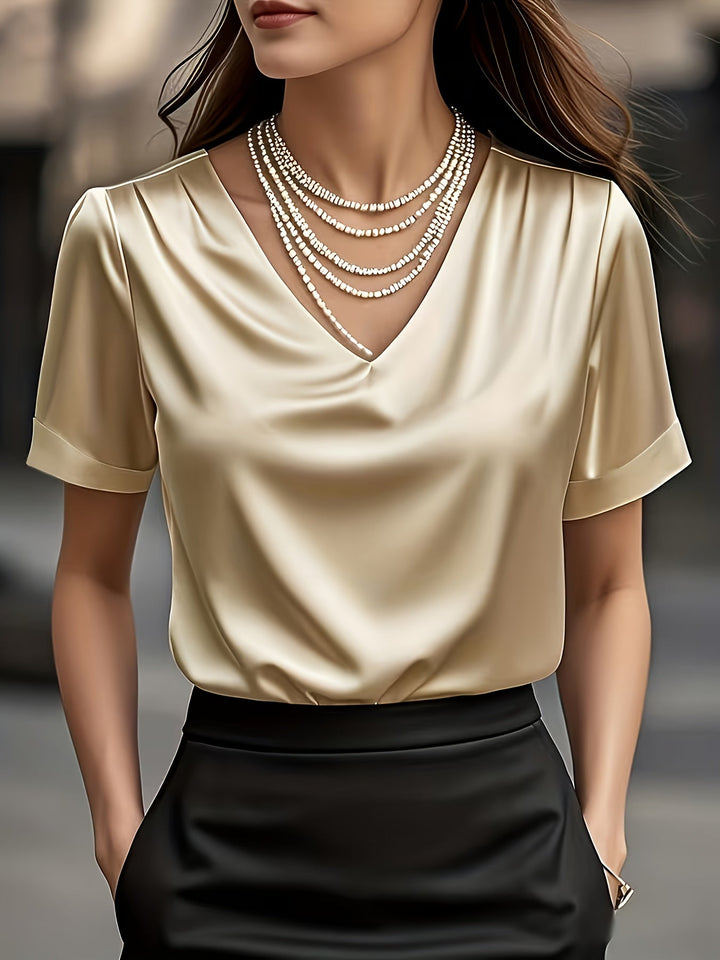 Elicura | Blusa drapeada cuello V