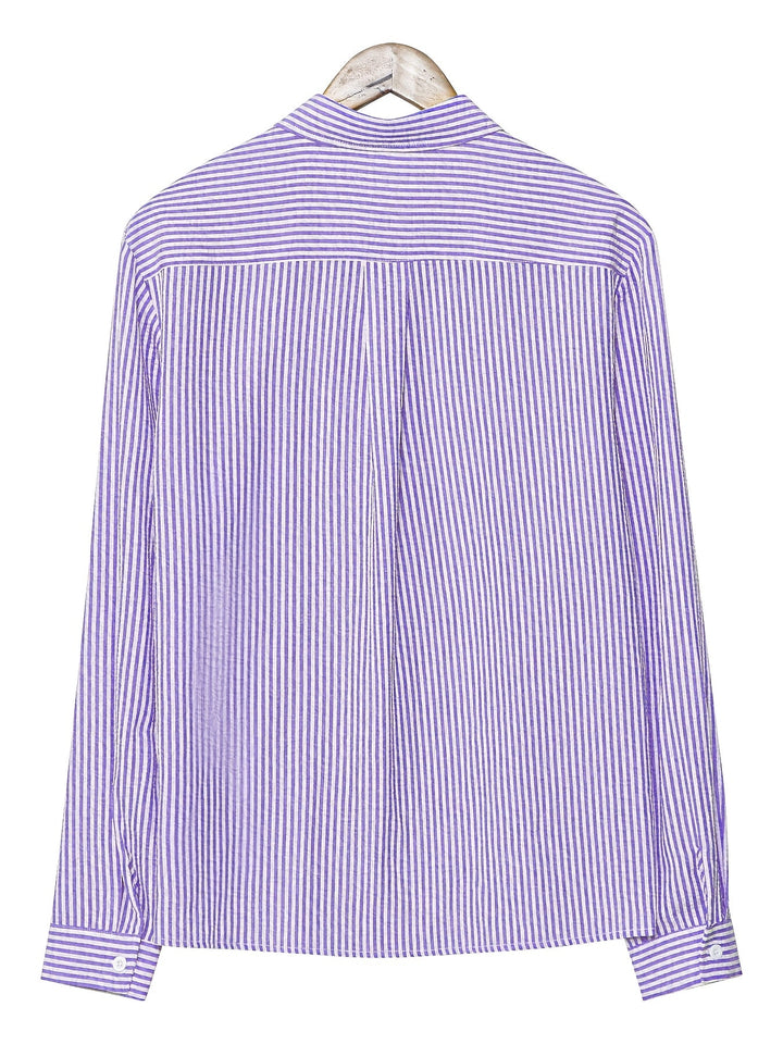 Kurt | Camisa de rayas con textura manga larga