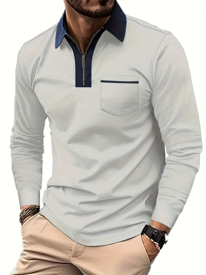 Ernesto | Polera polo con cuello en contraste y cierre