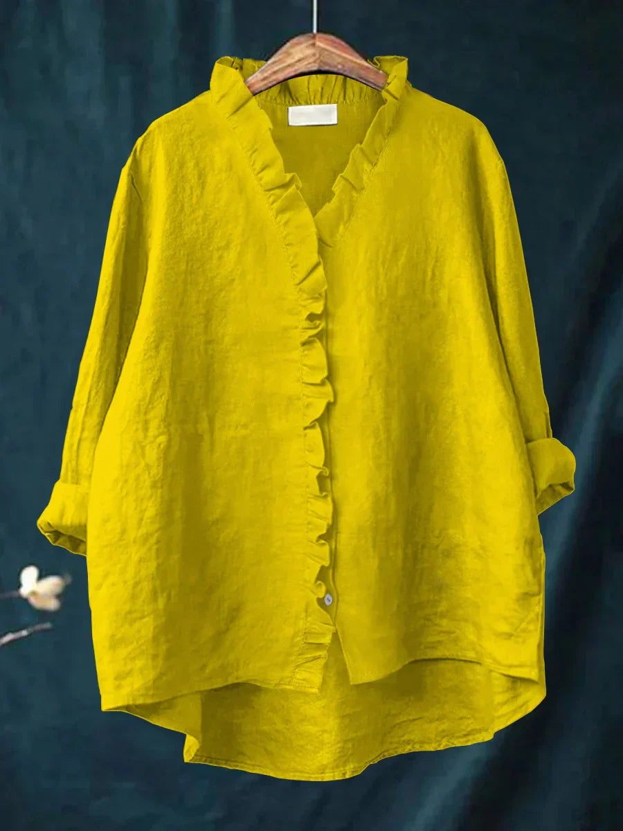 Candelaria | Blusa con vuelos y escote en V