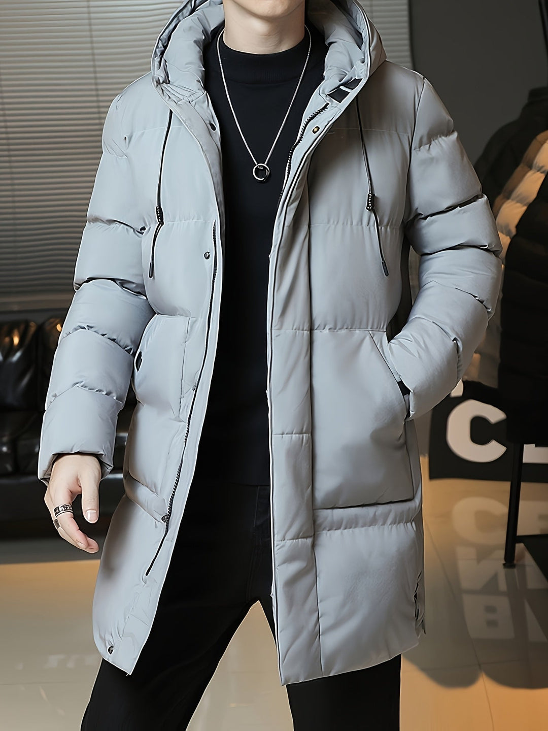 Samuel | Parka larga con capucha acolchada