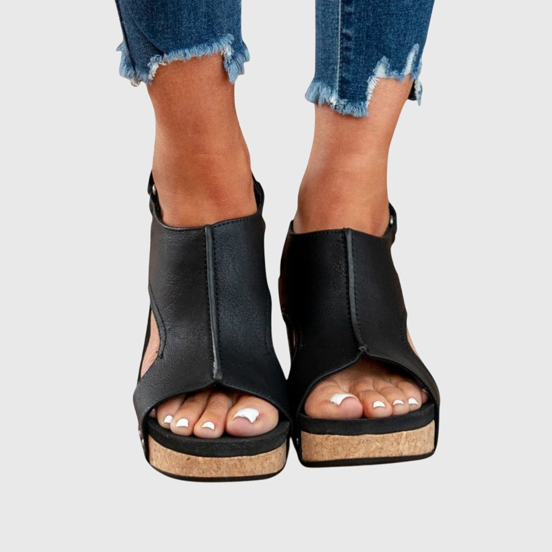 Pierina | Sandalias abiertas con plataforma de corcho