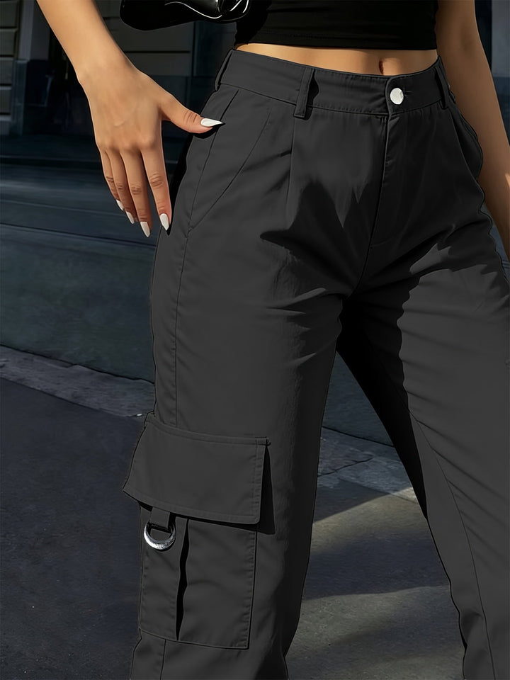 Alida | Pantalón cargo tiro alto de pierna ancha