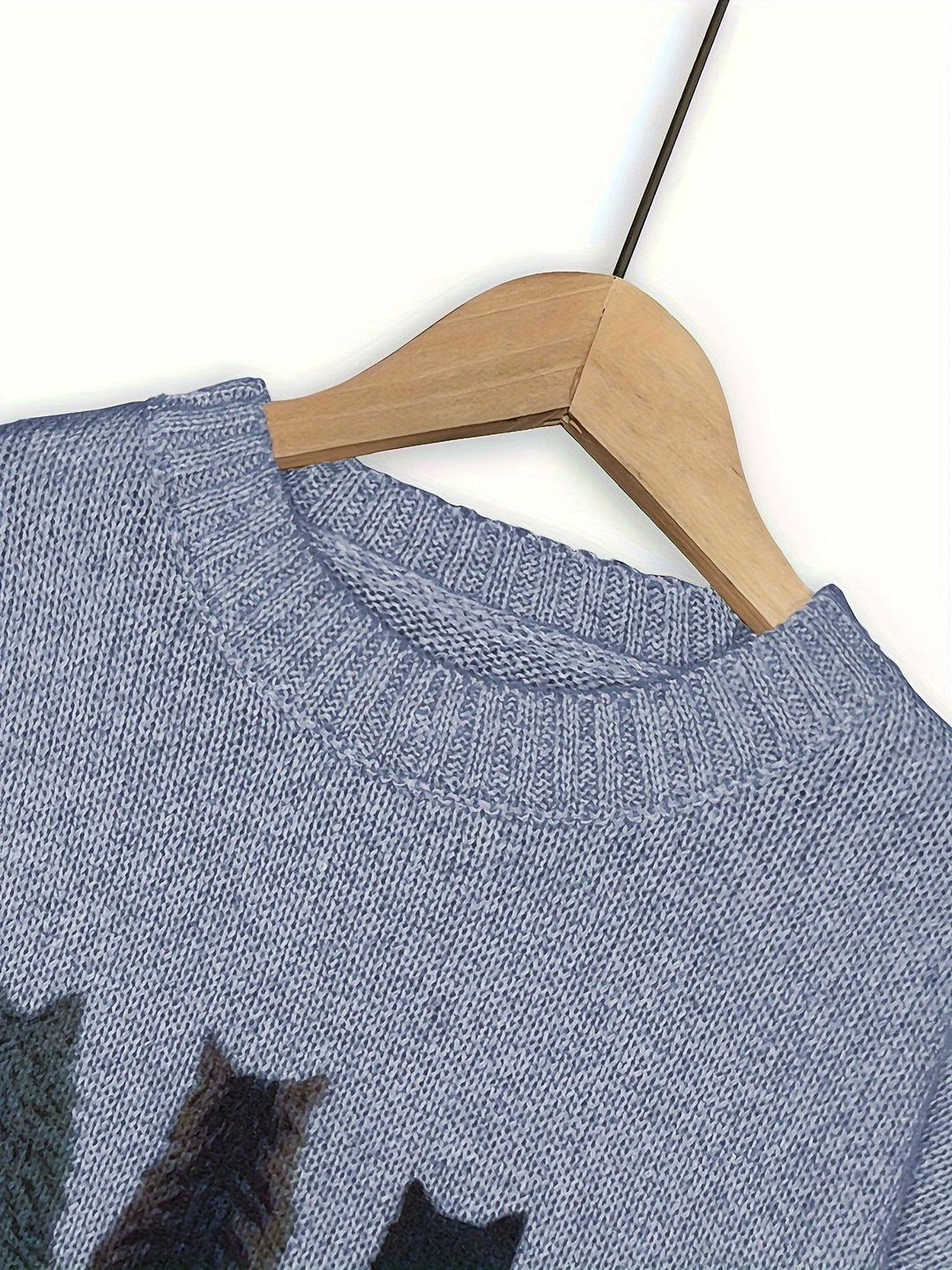 Maura | Sweater tejido con estampado de gatos