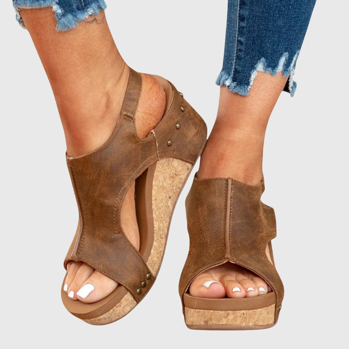 Pierina | Sandalias abiertas con plataforma de corcho
