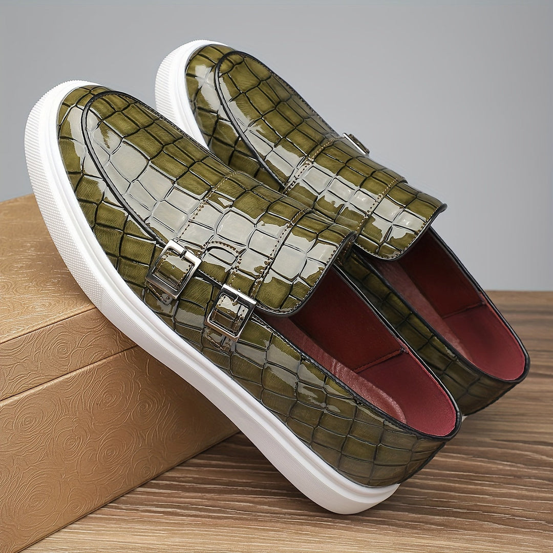 Gilbert | Mocasines texturados con doble hebilla