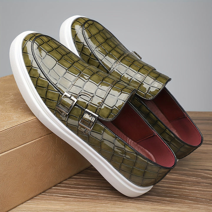 Gilbert | Mocasines texturados con doble hebilla
