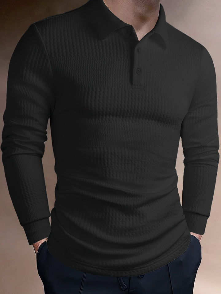 José | Polera polo texturada de manga larga