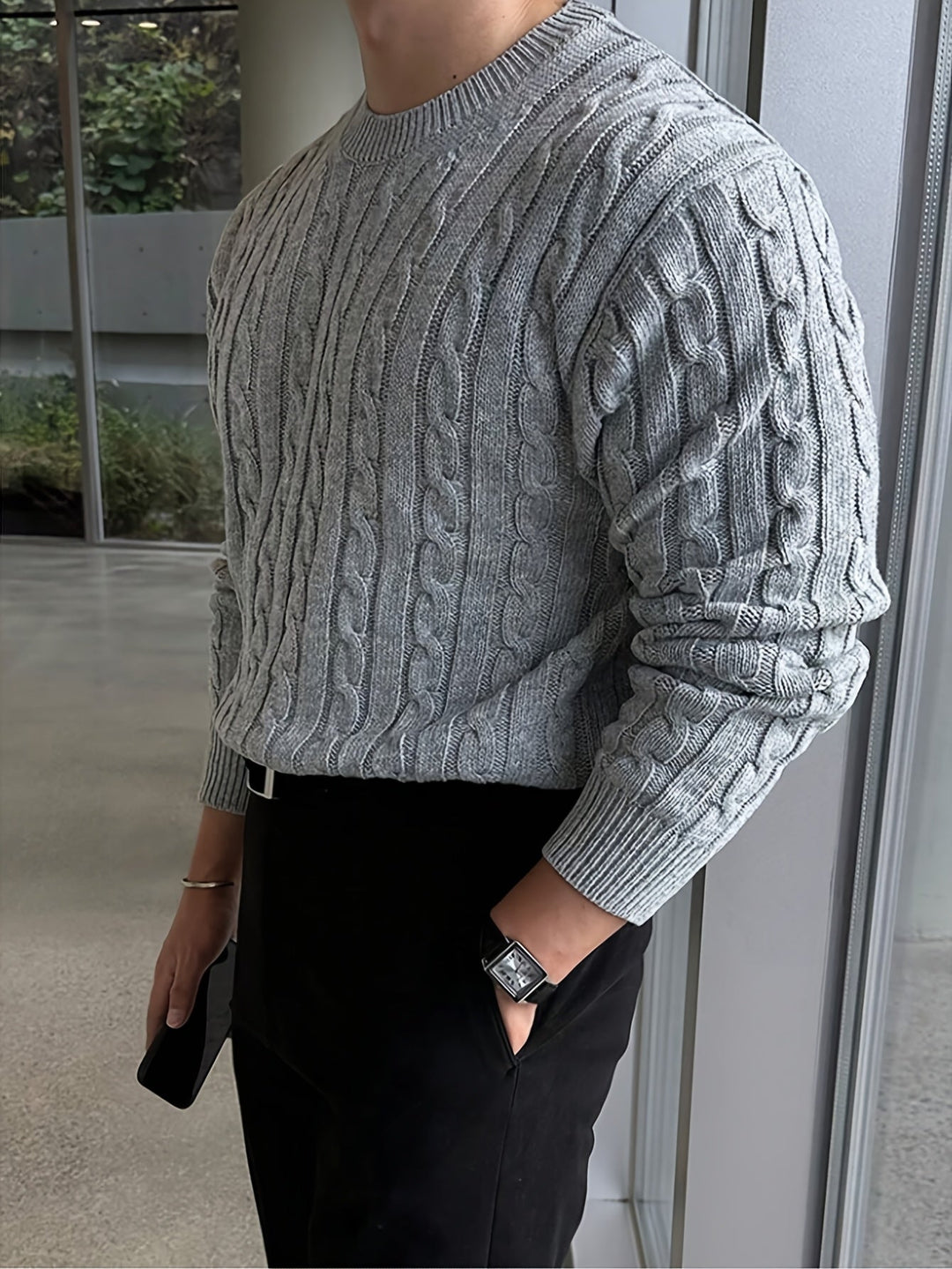Mauro | Sweater de punto trenzado