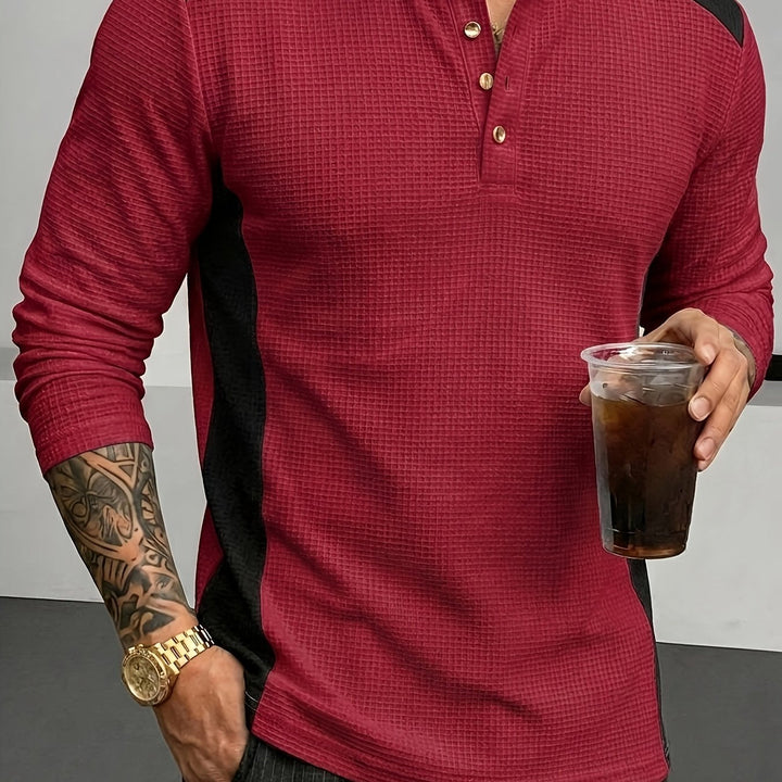 Gunther | Polera henley manga larga con textura