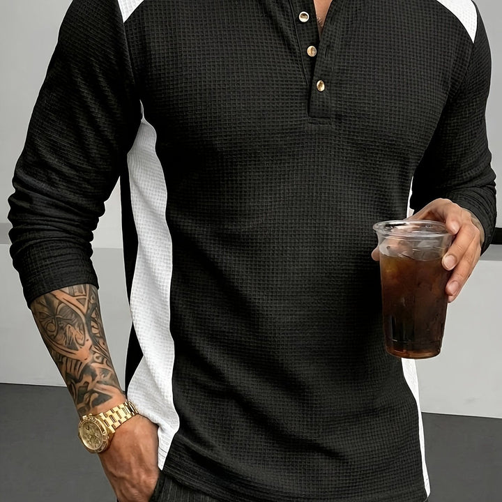 Gunther | Polera henley manga larga con textura