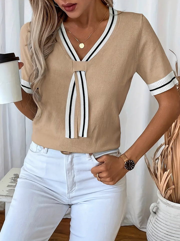 Noemí | Sweater manga corta cuello V