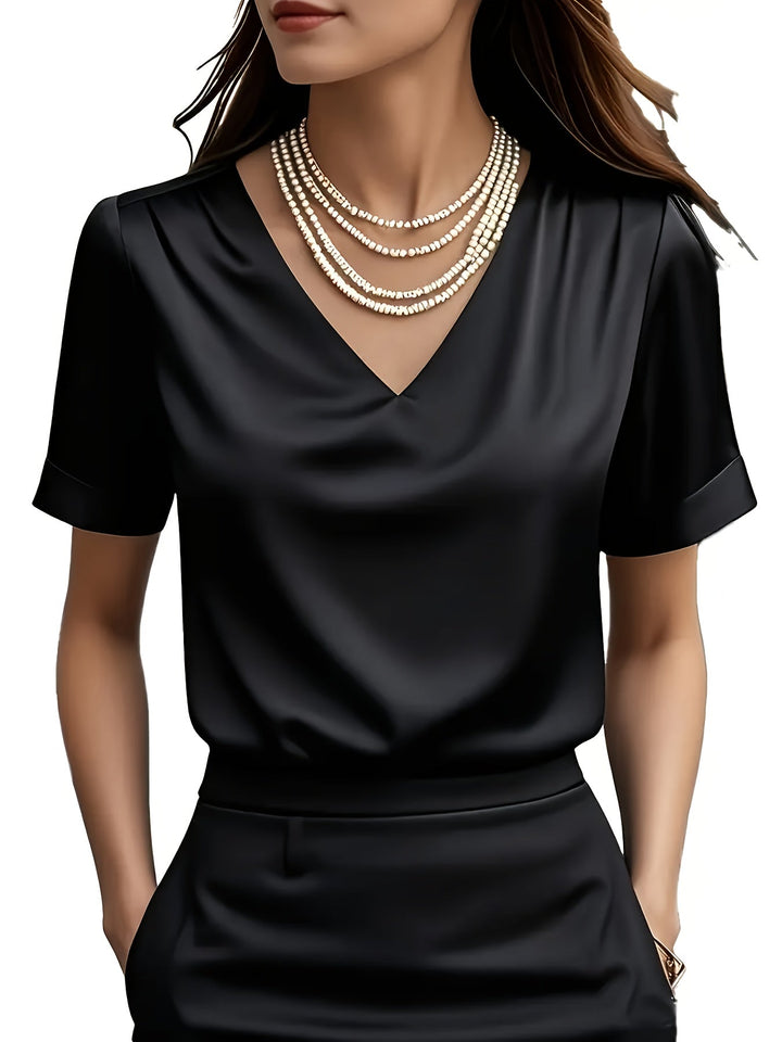 Elicura | Blusa drapeada cuello V