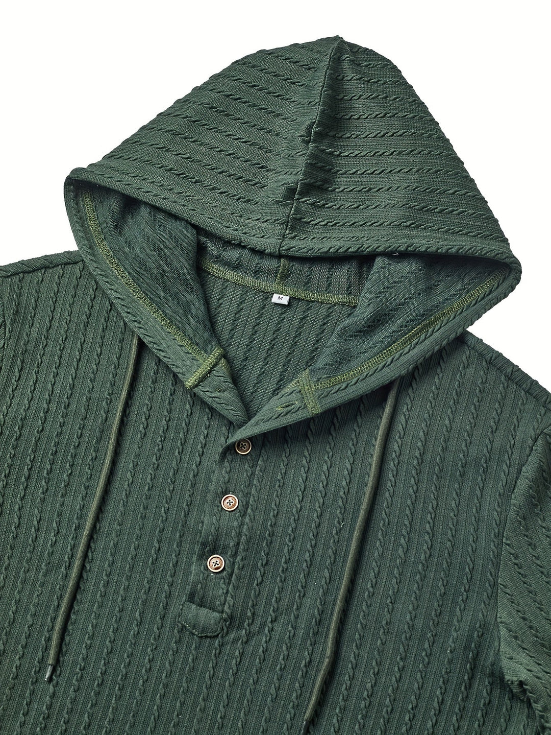 Telésforo | Polera henley con capucha y textura