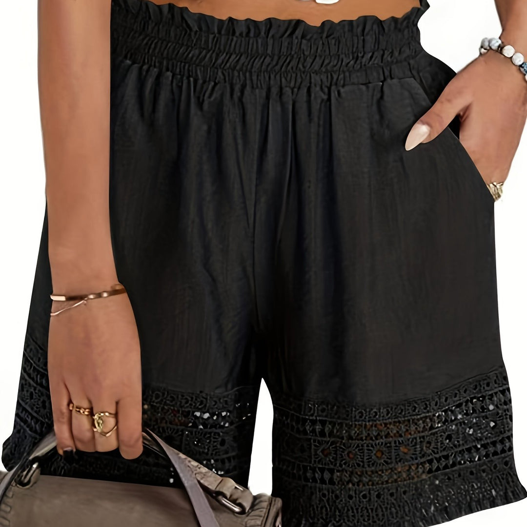 Iris | Shorts con cintura elasticada y calado