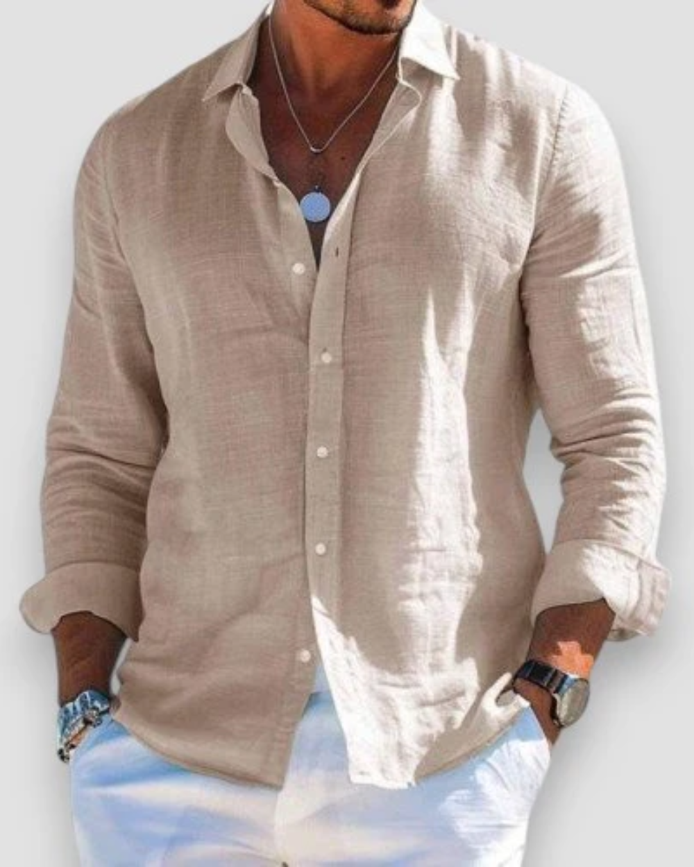 Darío | Camisa manga larga de tela liviana