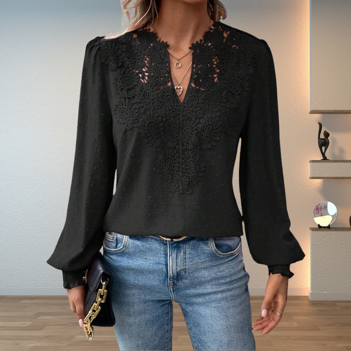 Alina | Blusa con encaje guipur