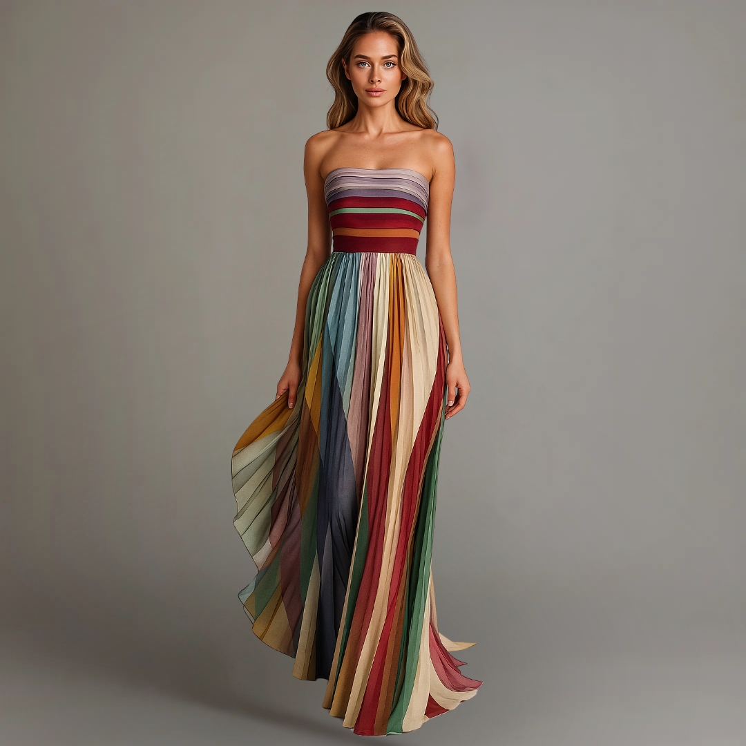 Camila | Vestido Largo Multicolor Elegante