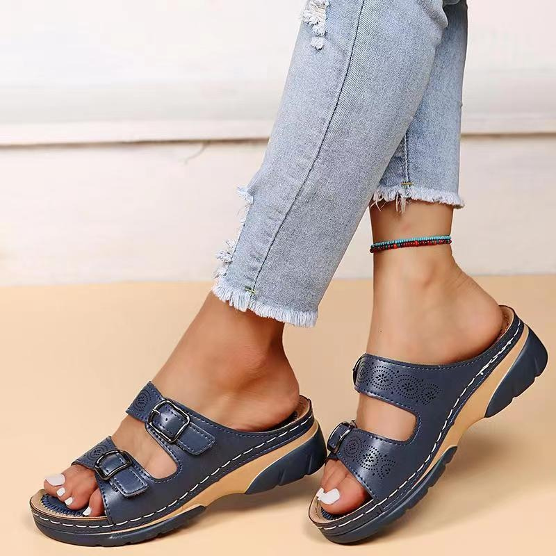 Isadora | Sandalias acolchadas de doble hebilla