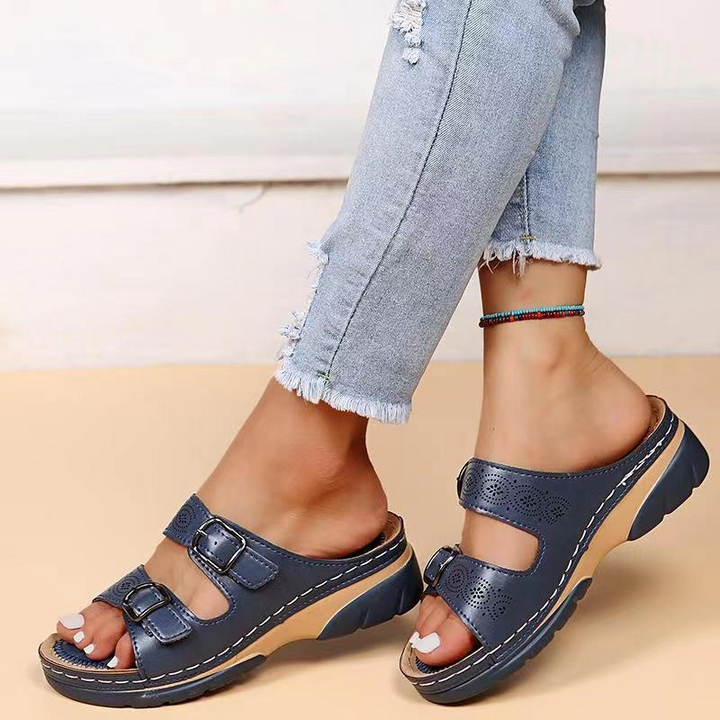 Isadora | Sandalias acolchadas de doble hebilla