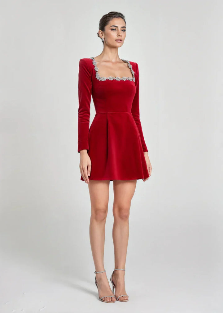 Roxana | Vestido corto de terciopelo