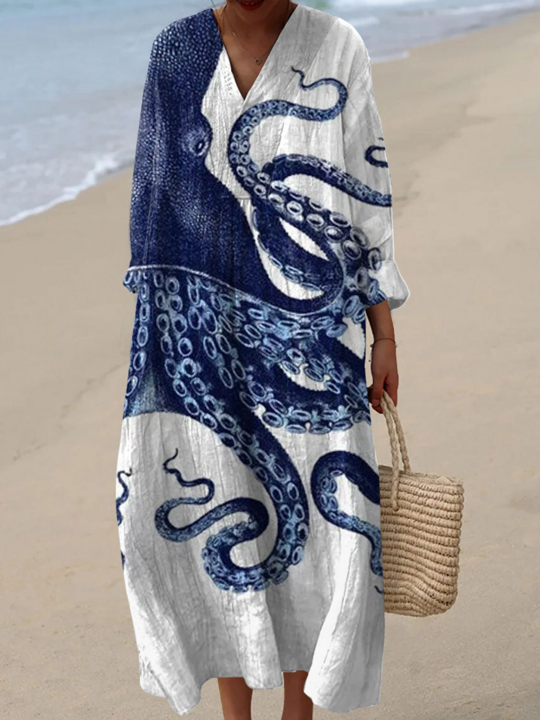 Susana | Vestido casual con estampado de pulpo