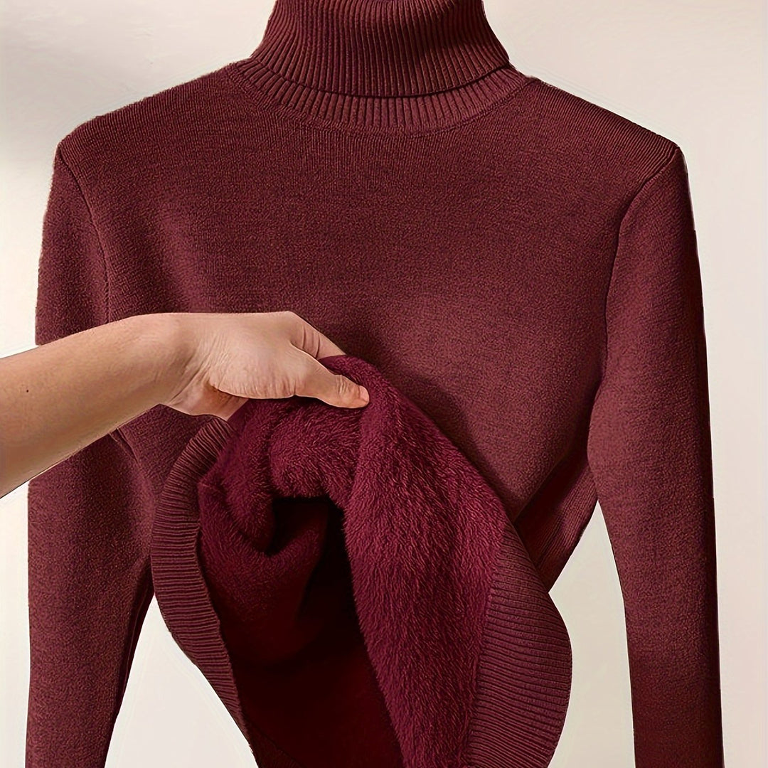 Linda | Sweater cuello alto con forro afelpado