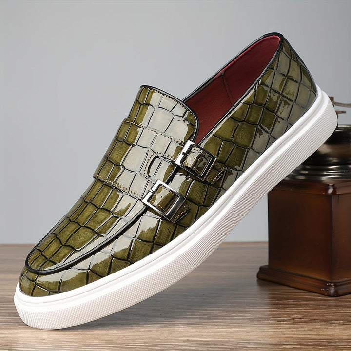 Gilbert | Mocasines texturados con doble hebilla