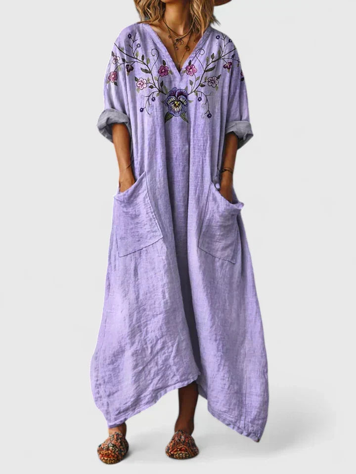 Fresia | Vestido largo oversize con bolsillos