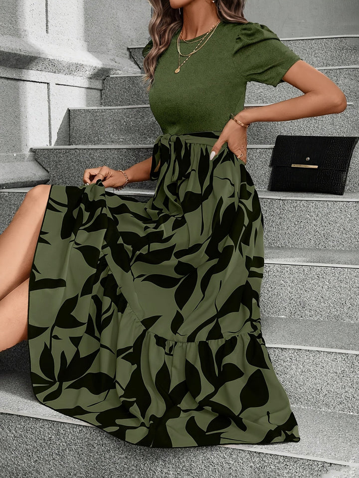 Rubi | Vestido largo estampado con falda en capas