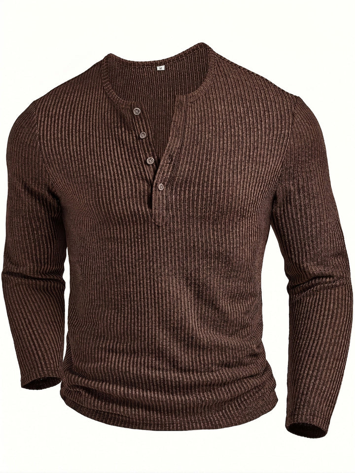 Fabián | Polera henley acanalada