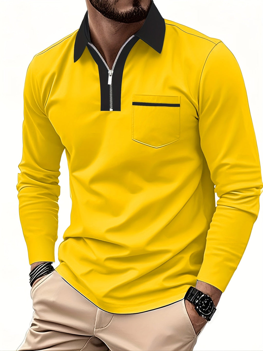 Ernesto | Polera polo con cuello en contraste y cierre