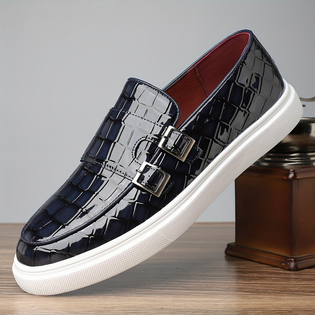 Gilbert | Mocasines texturados con doble hebilla