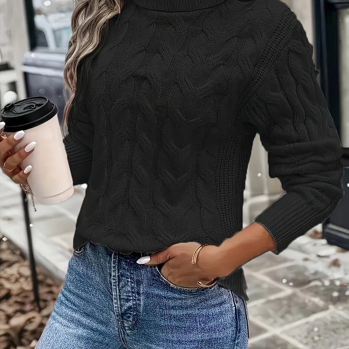 Sarai | Sweater de punto trenzado cuello alto