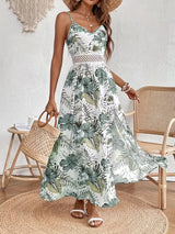 Beatriz | Vestido largo sin mangas con abertura y estampado floral