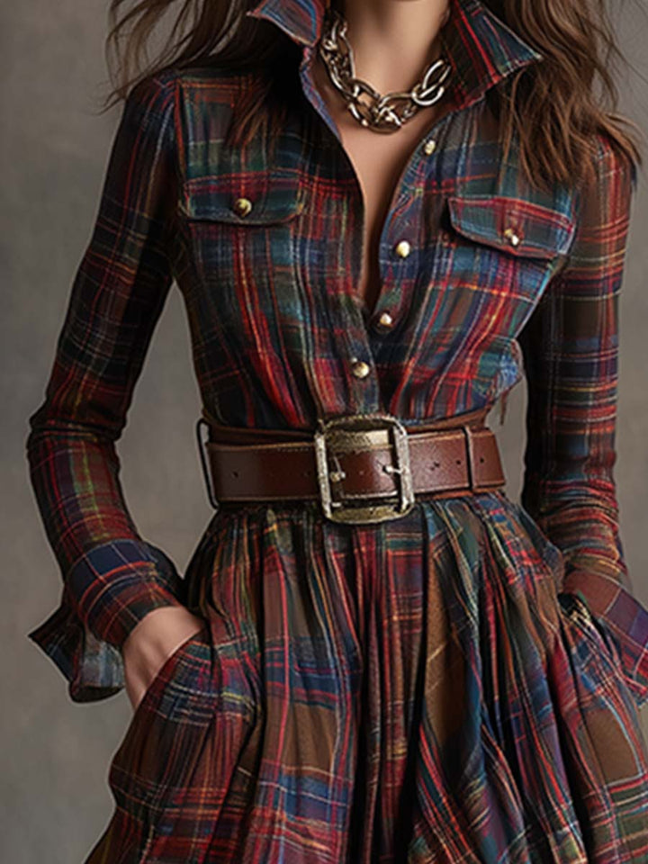 Pilmaiquén | Vestido camisero largo con cinturón