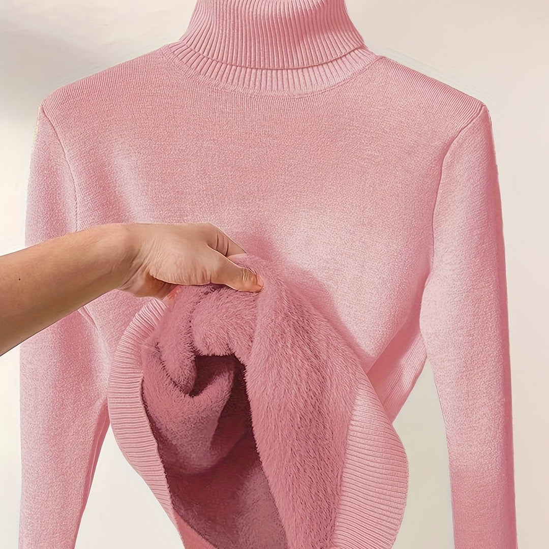 Linda | Sweater cuello alto con forro afelpado