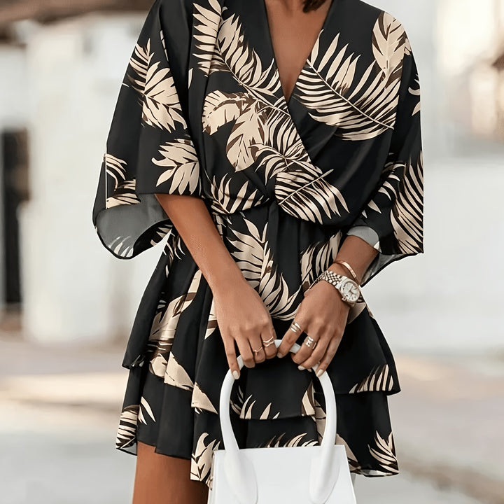 Hilaria | Vestido cruzado manga murciélago