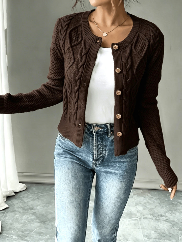 Begoña | Cardigan de punto trenzado con botones