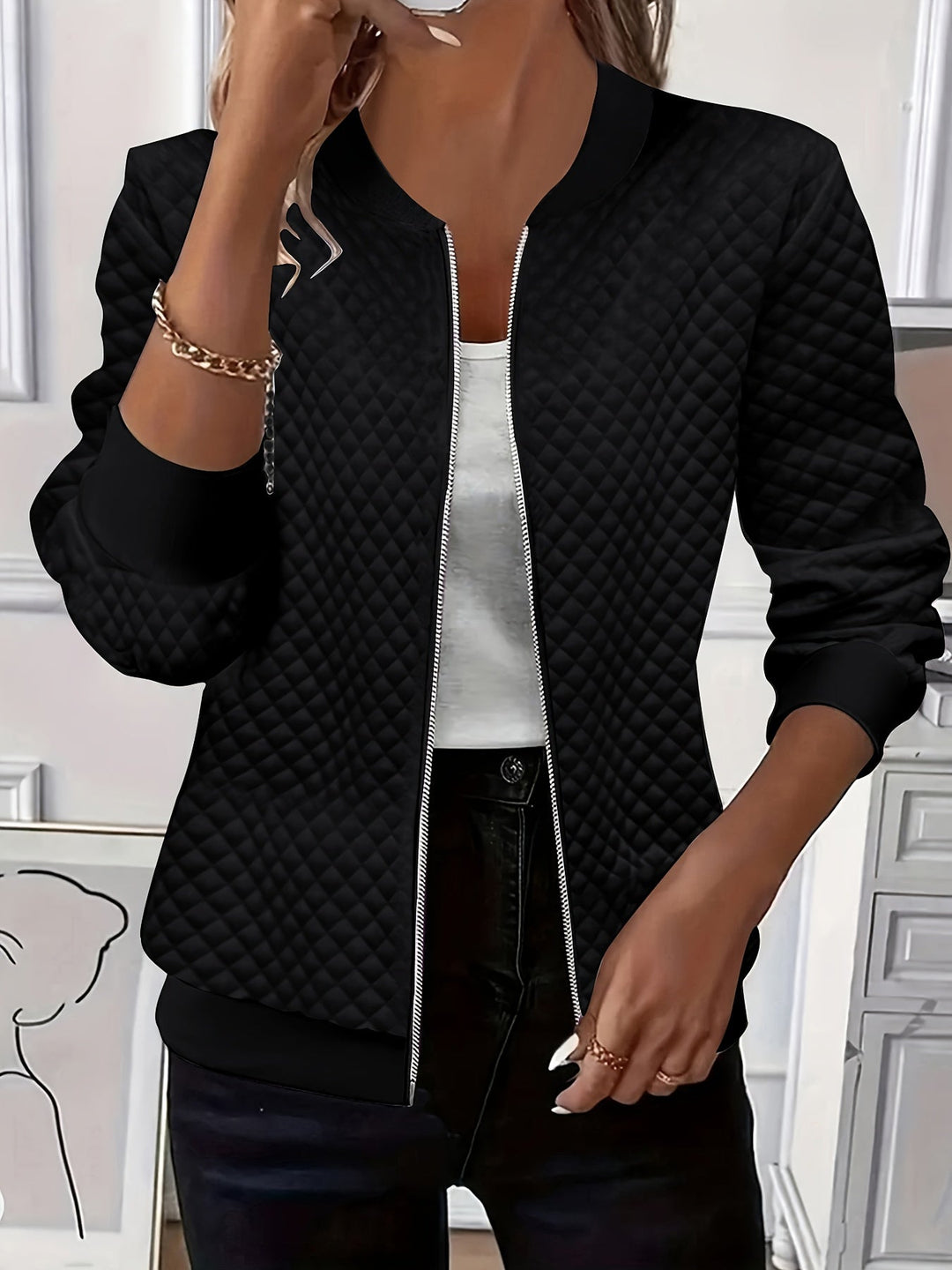 Daniela | Chaqueta con textura acolchada tipo rombo