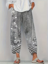 Aymara | Pantalón capri con estampado botánico
