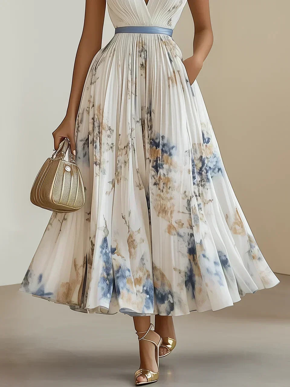 Jeannette | Vestido largo sin mangas con escote en V
