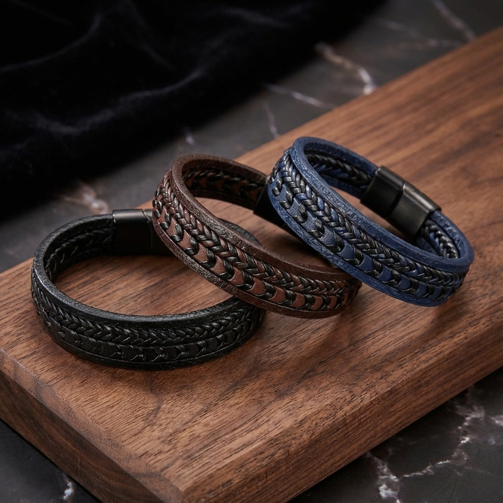 Carlos Eduardo | Pulsera trenzada multicapa para hombre