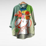 Natalia Andrea | Blusa manga larga con estampado artístico floral