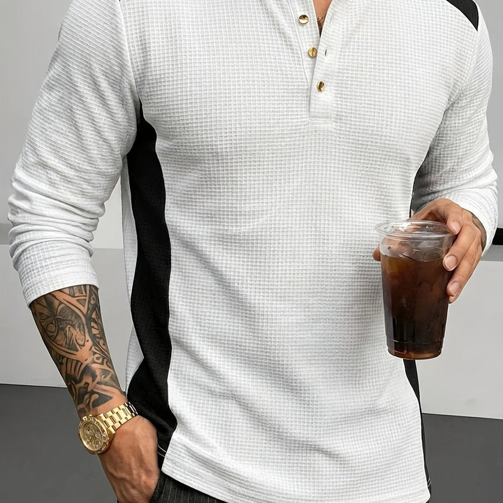 Gunther | Polera henley manga larga con textura