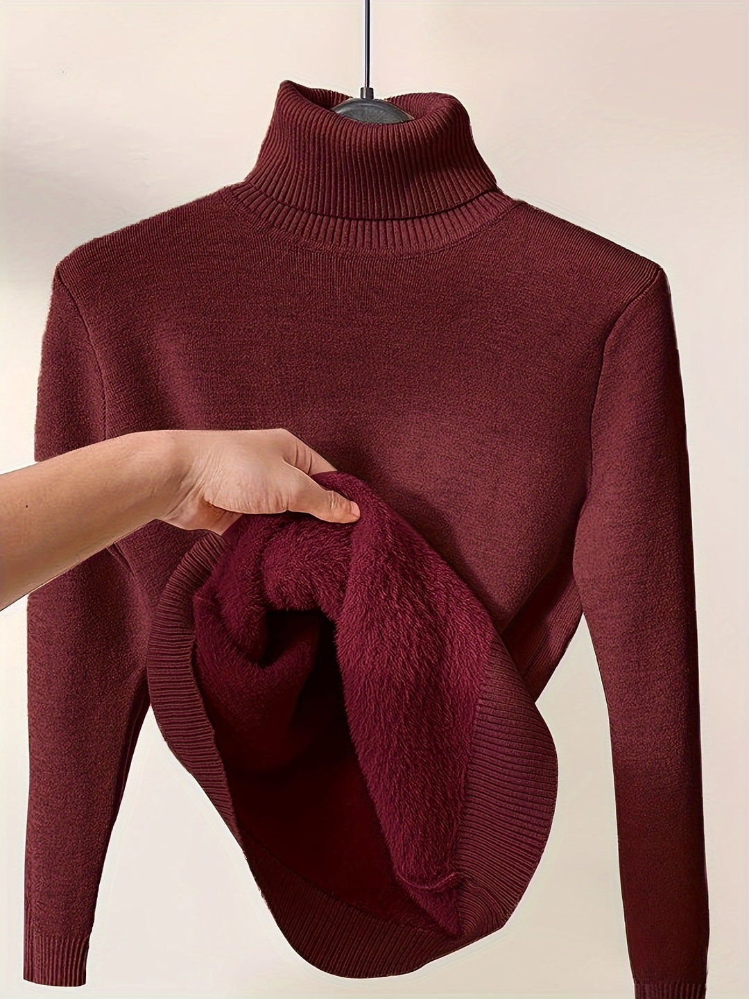 Linda | Sweater cuello alto con forro afelpado