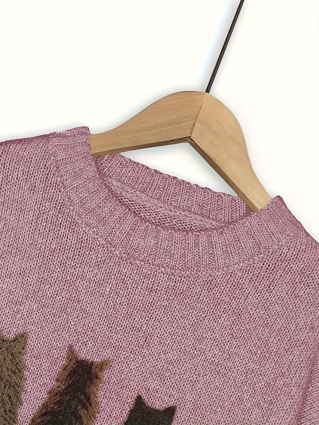 Maura | Sweater tejido con estampado de gatos